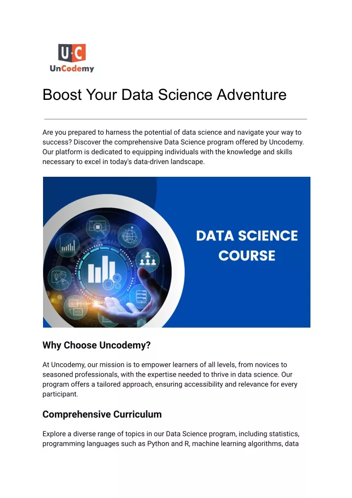 boost your data science adventure