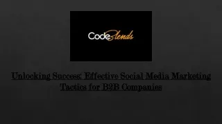 Effective Social Media Marketing Tactics for B2B Companies
