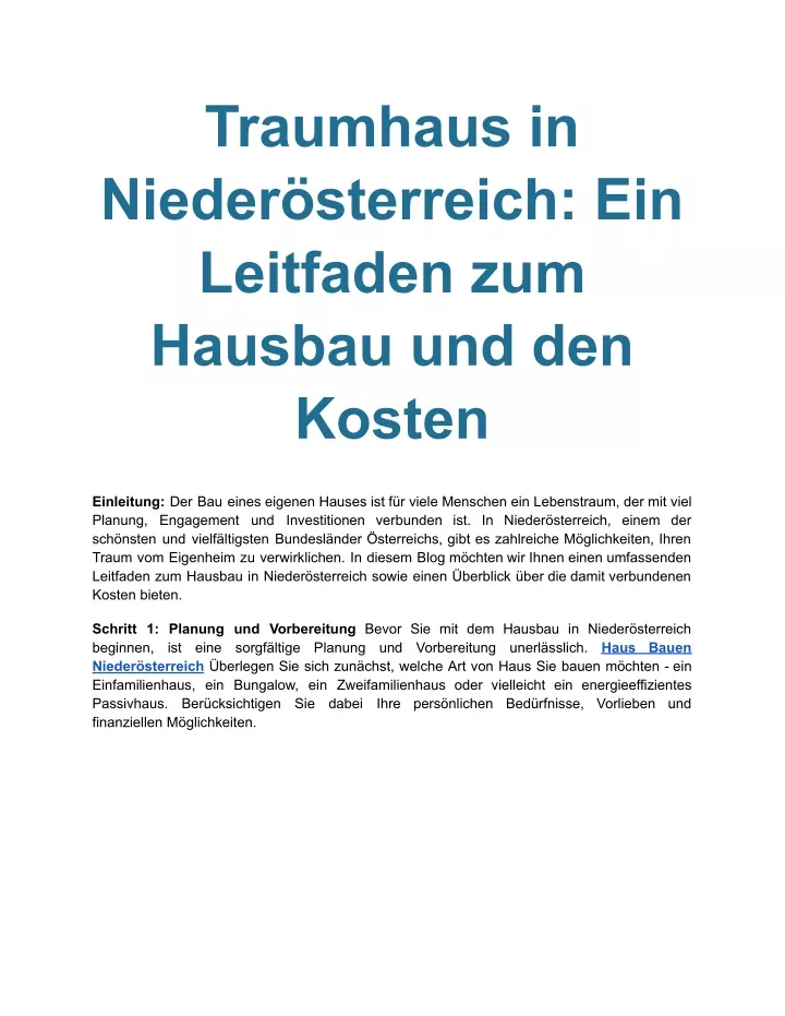 traumhaus in nieder sterreich ein leitfaden