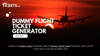 Dummy Flight Ticket Generator at $5 or 350 INR
