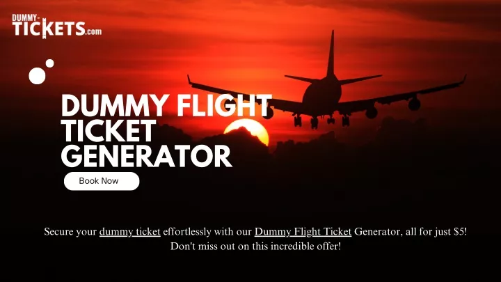 dummy flight ticket generator book now