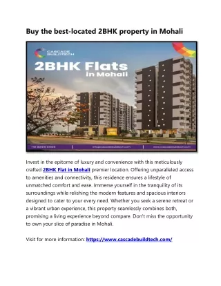 Buy the best-located 2BHK flats in Mohali