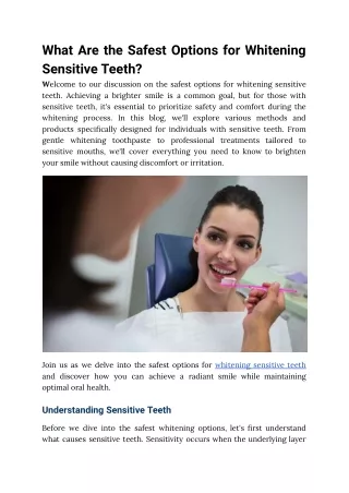 What Are the Safest Options for Whitening Sensitive Teeth