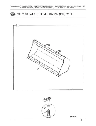 JCB 2CX BACKHOE LOADER Parts Catalogue Manual (Serial Number 00659599-00659999)