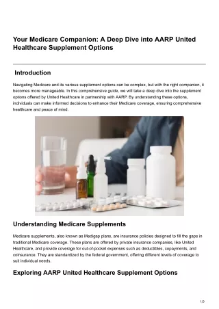 Your Medicare Companion A Deep Dive into AARP United Healthcare Supplement Options