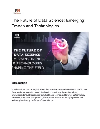 The Future of Data Science: Emerging Trends and Technologies