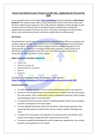 clean coal market latest trend growth size