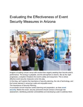 Evaluating the Effectiveness of Event Security Measures in Arizona