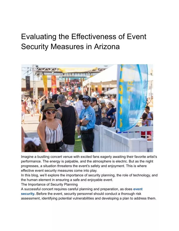 evaluating the effectiveness of event security