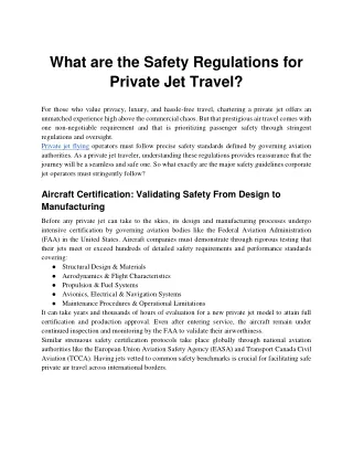 what are the safety regulations for private