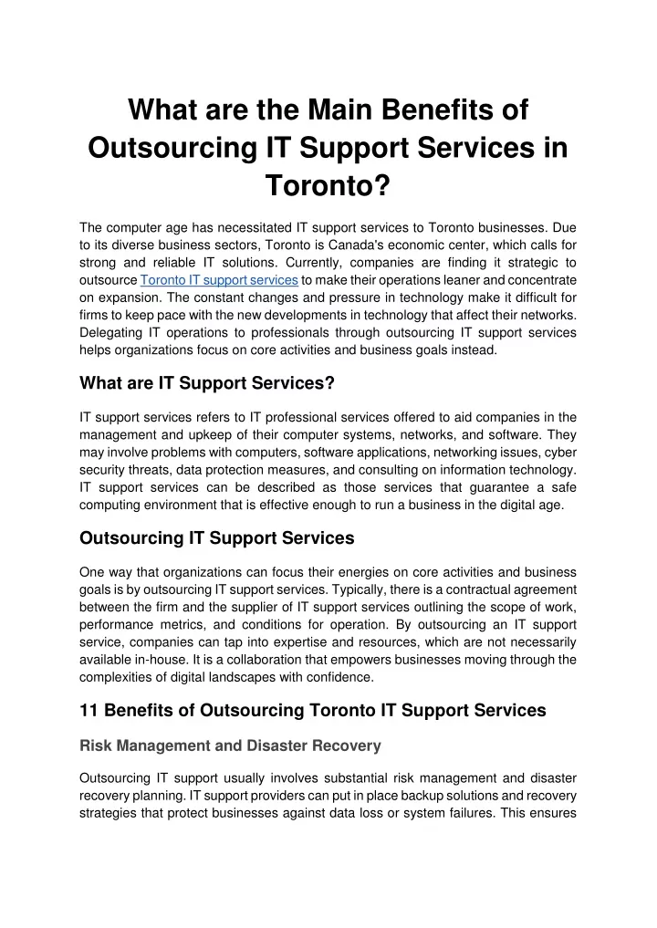 what are the main benefits of outsourcing