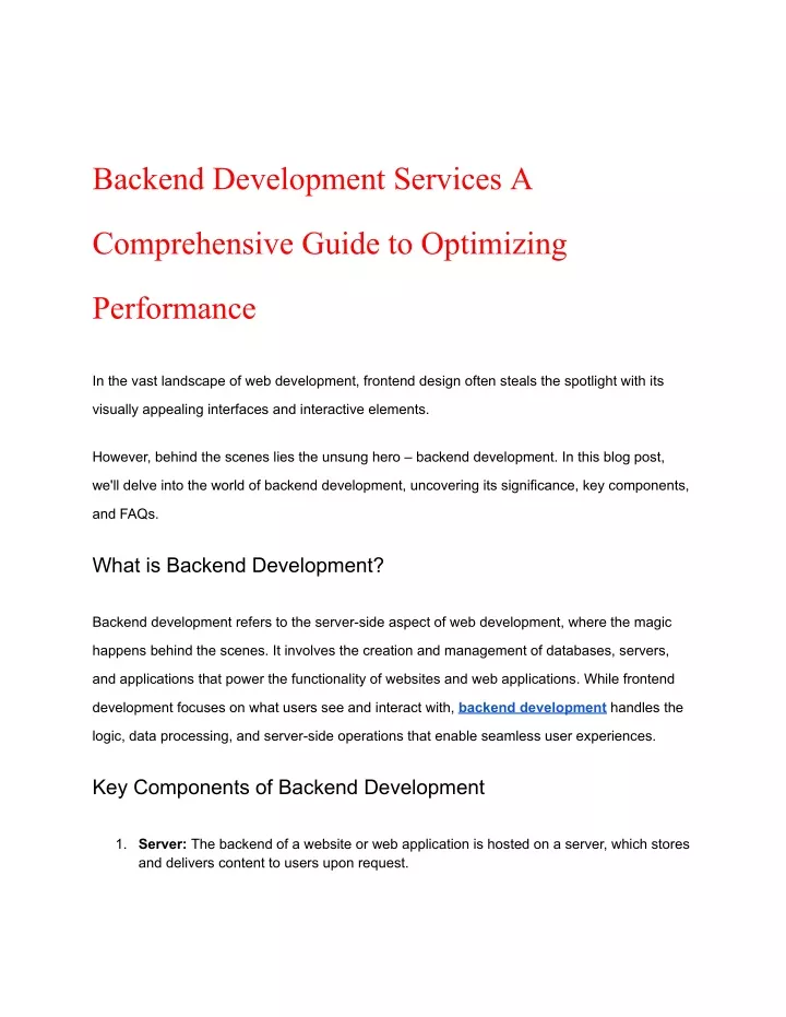 backend development services a