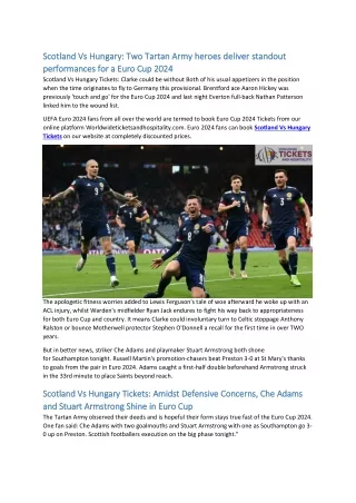Scotland Vs Hungary Two Tartan Army heroes deliver standout performances for a Euro Cup 2024
