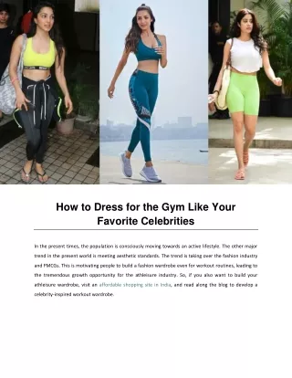 How to Dress for the Gym Like Your Favorite Celebrities