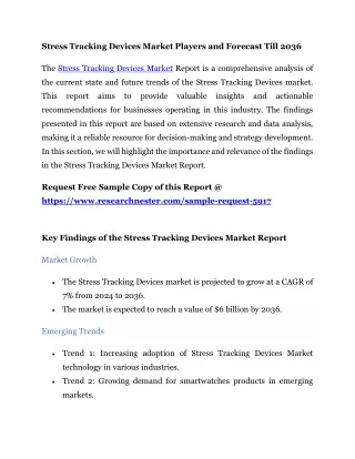 Stress Tracking Devices Market Players and Forecast Till 2036