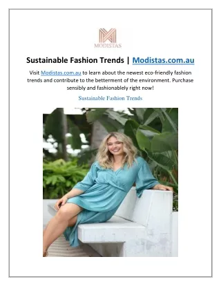 Sustainable Fashion Trends | Modistas.com.au