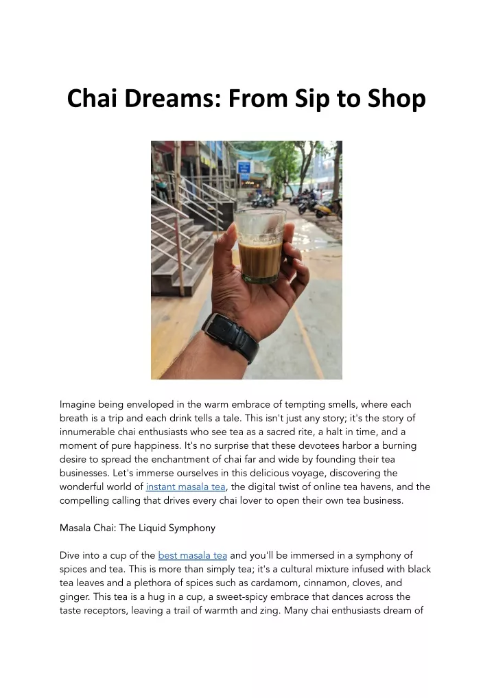 chai dreams from sip to shop