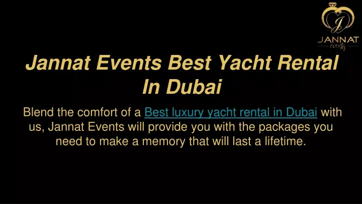 jannat events best yacht rental in dubai