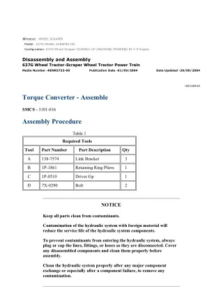 Caterpillar Cat 637G Wheel Scraper (Prefix CEJ) Service Repair Manual Instant Download