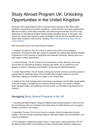 Study Abroad Program UK_ Unlocking Opportunities in the United Kingdom