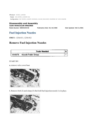 Caterpillar Cat 926 WHEEL LOADER (Prefix 94Z) Service Repair Manual Instant Download