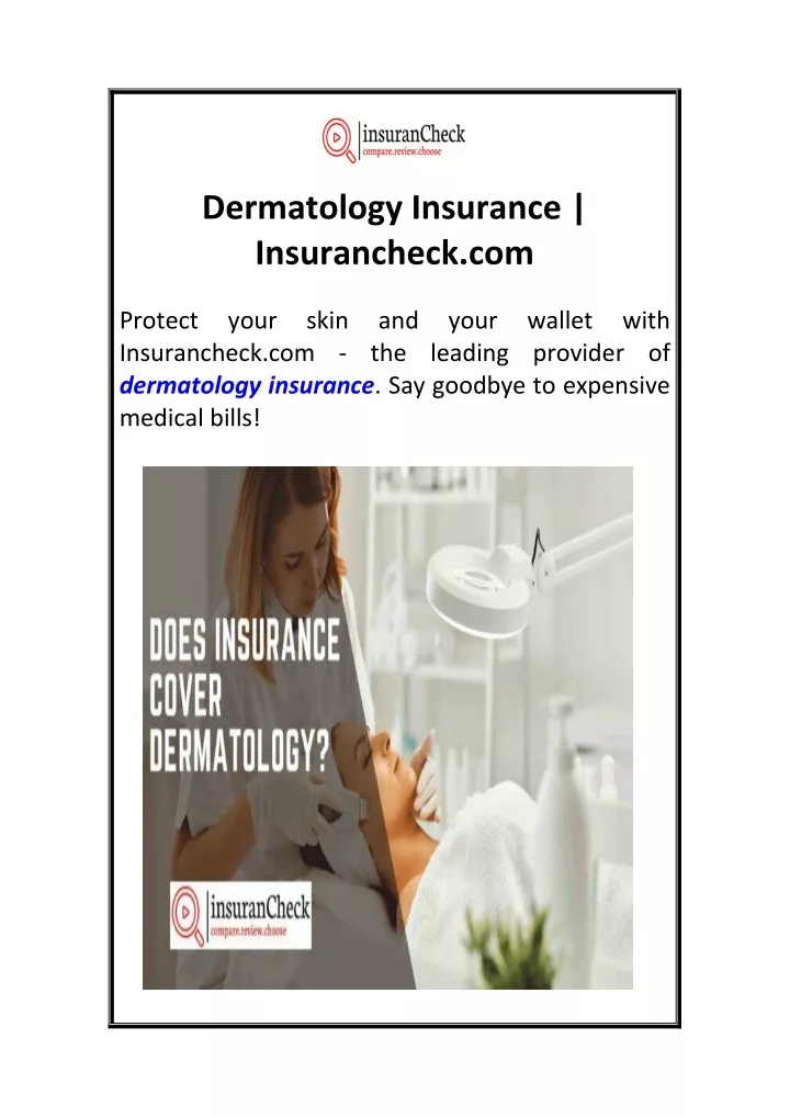 dermatology insurance insurancheck com