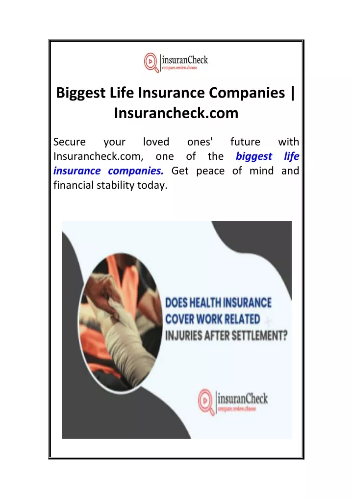 biggest life insurance companies insurancheck com