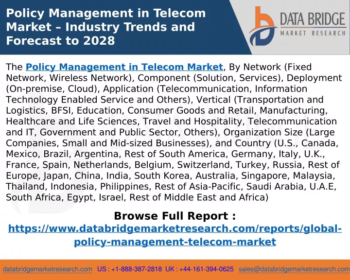 policy management in telecom market industry