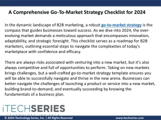 Navigating Success: A Comprehensive Go-To-Market Strategy Checklist for 2024