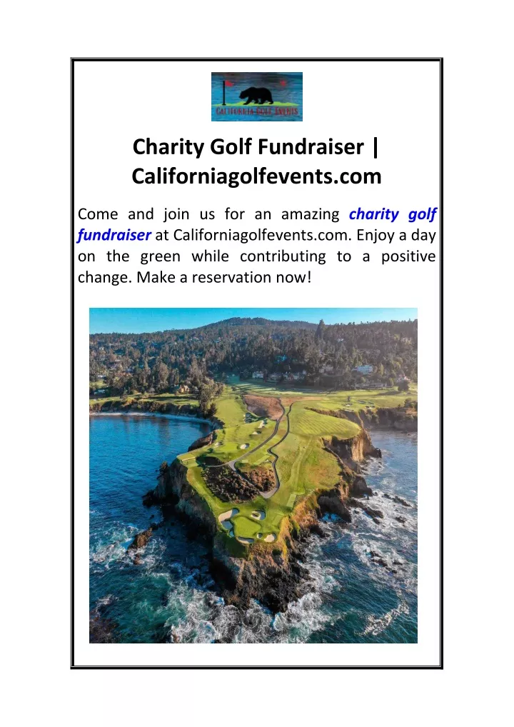 charity golf fundraiser californiagolfevents com