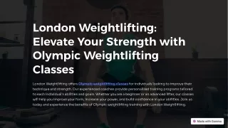 London Weightlifting Elevate Your Strength with Olympic Weightlifting Classes