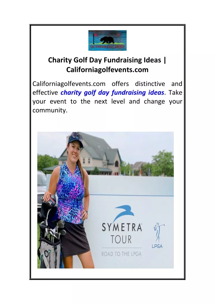 charity golf day fundraising ideas