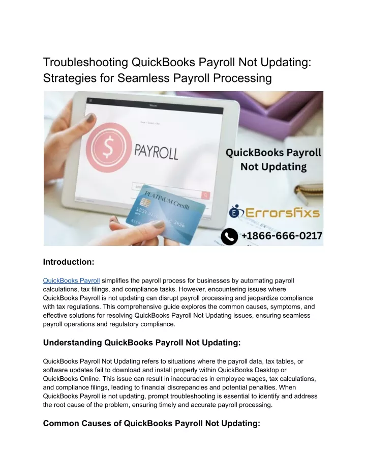 troubleshooting quickbooks payroll not updating