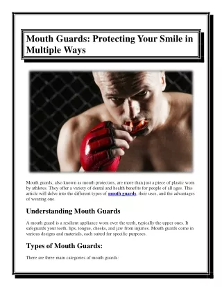 Mouth Guards Protecting Your Smile in Multiple Ways