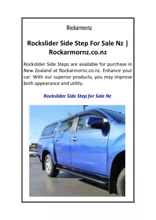 Rockslider Side Step For Sale Nz  Rockarmornz.co.nz