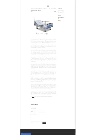 THE BED AT THE HEART OF MEDICAL CARE EXPLORING HOSPITAL BED DESIGN