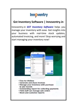 Gst Inventory Software  Innoventry.in