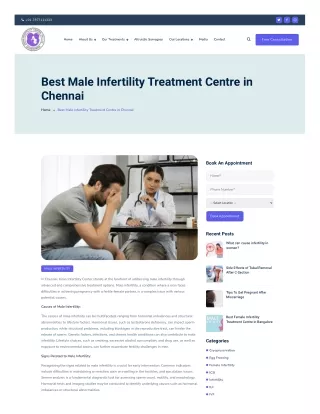 Best Male Infertility Treatment Centre in Chennai