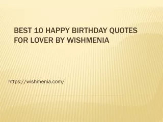 Best 10 Happy Birthday Quotes for lover by wishmenia