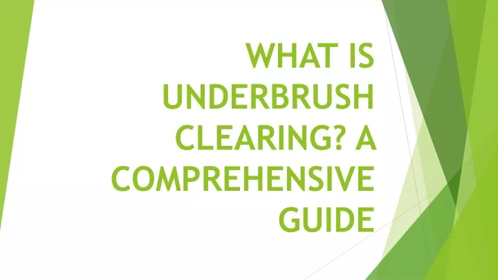 what is underbrush clearing a comprehensive guide