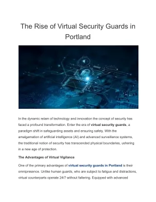 The Rise of Virtual Security Guards in Portland