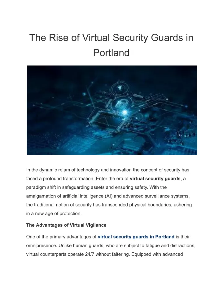 the rise of virtual security guards in portland