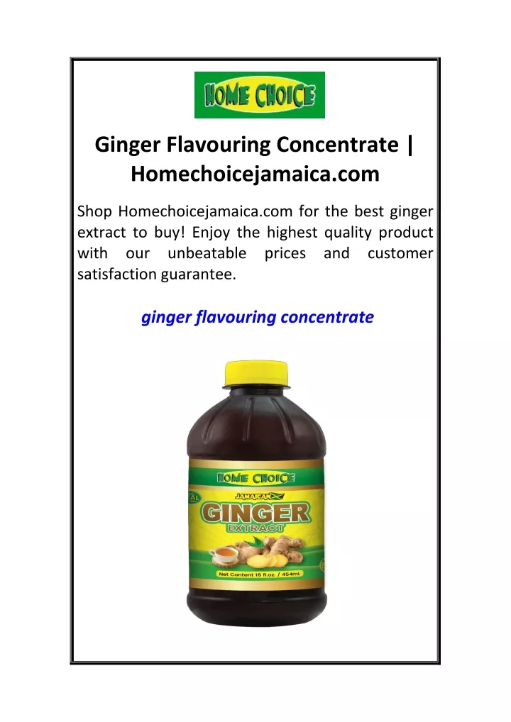 ginger flavouring concentrate homechoicejamaica