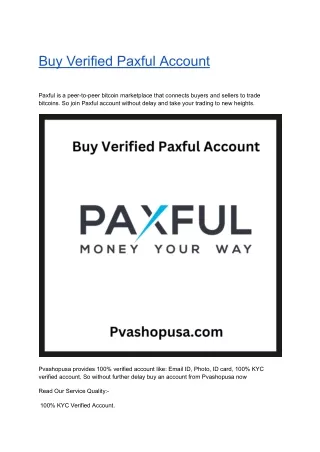 buy verified paxful account