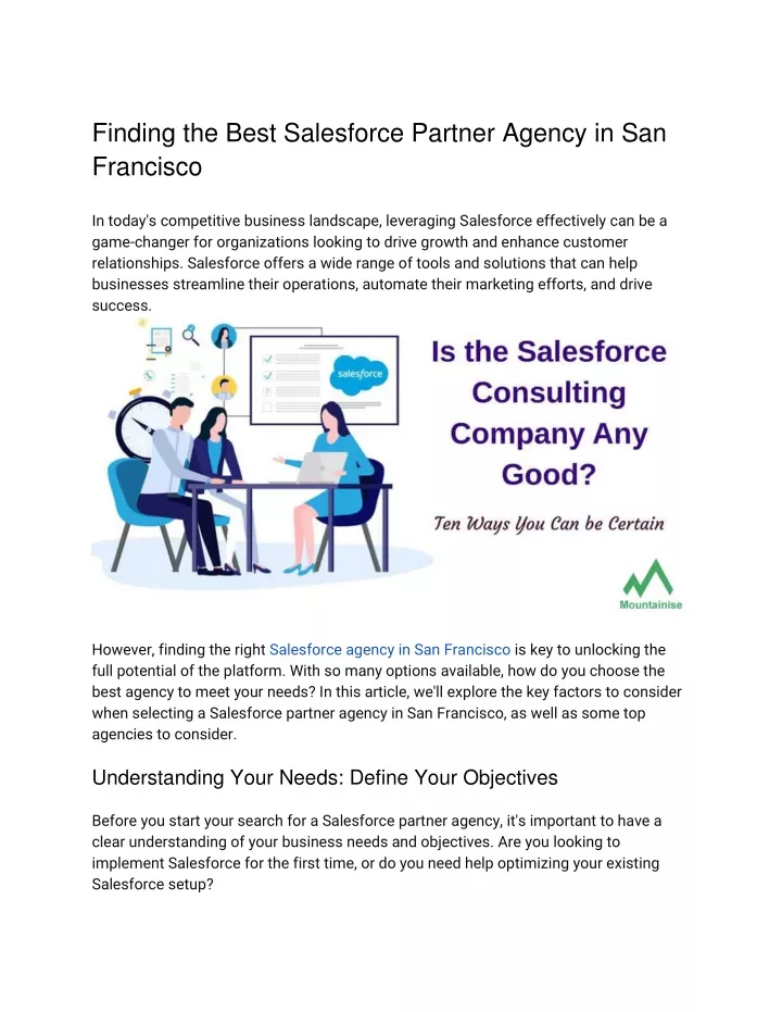 finding the best salesforce partner agency
