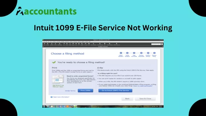 intuit 1099 e file service not working