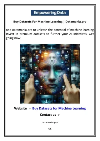 Buy Datasets For Machine Learning   Datamania.pro