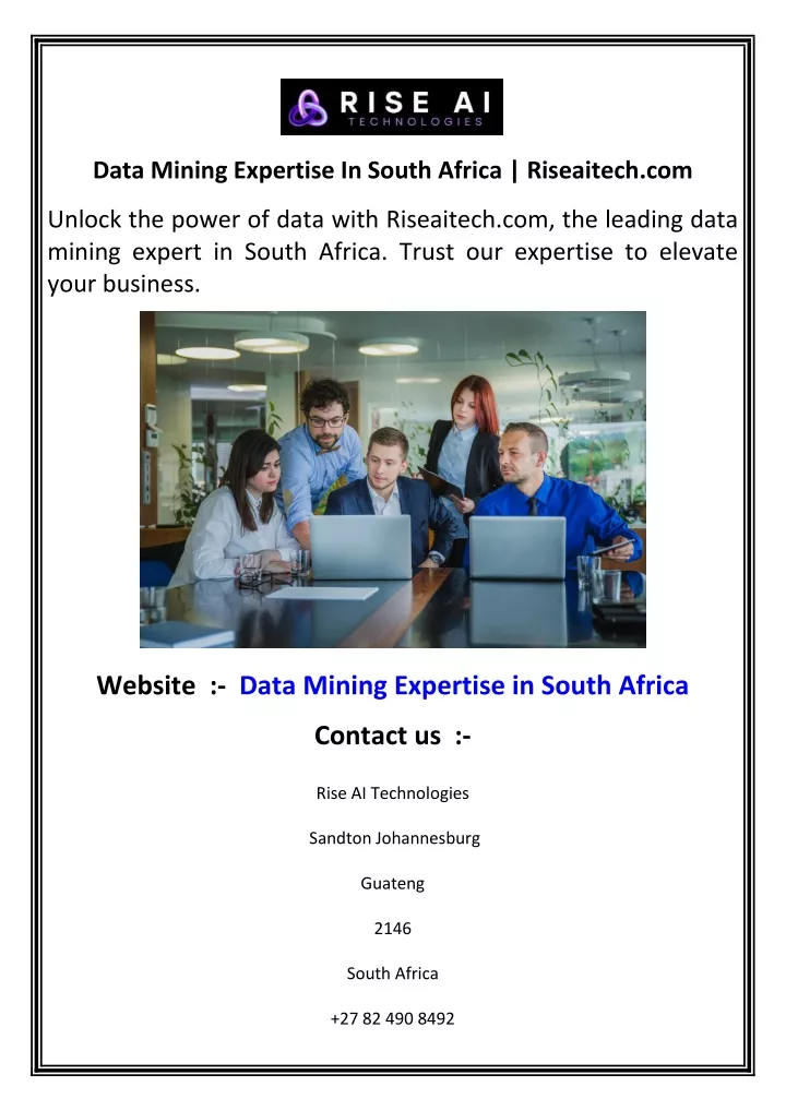 data mining expertise in south africa riseaitech