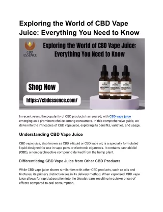 exploring the world of cbd vape juice everything