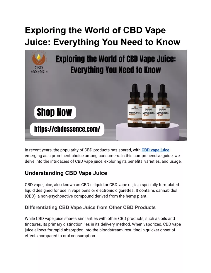 exploring the world of cbd vape juice everything